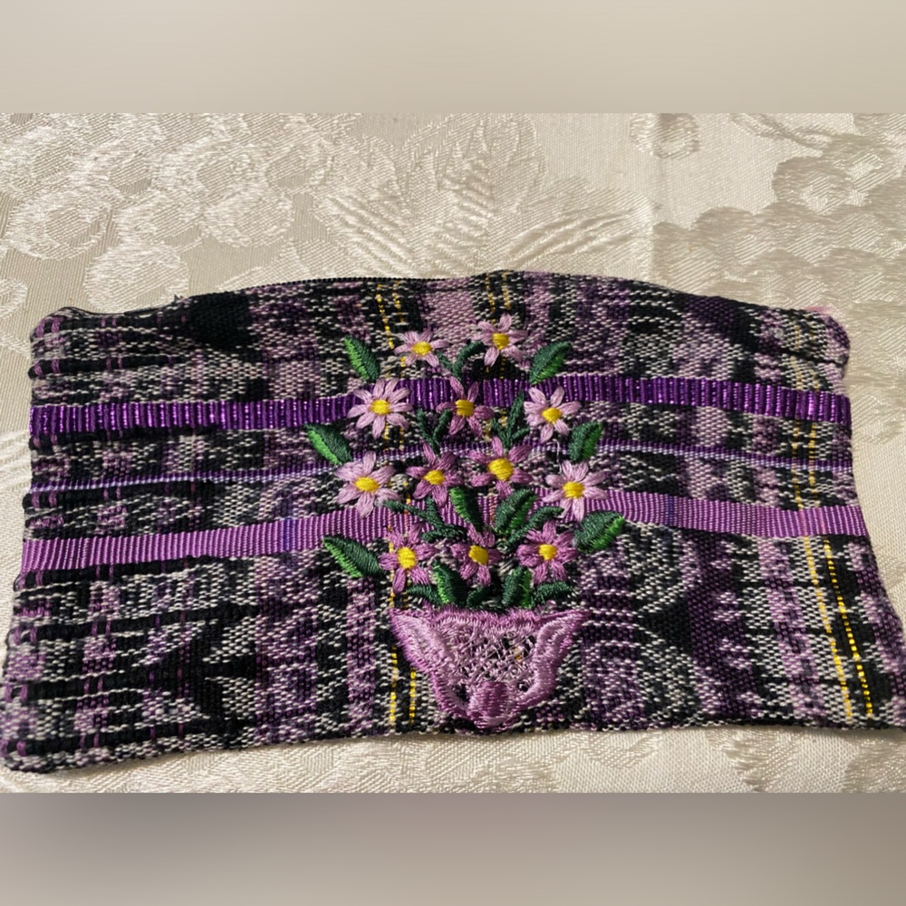 Handmade Embroidered Zip Pouch